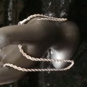 Stainless steel 316 rope chain necklace. 3mm x 20 inches long.